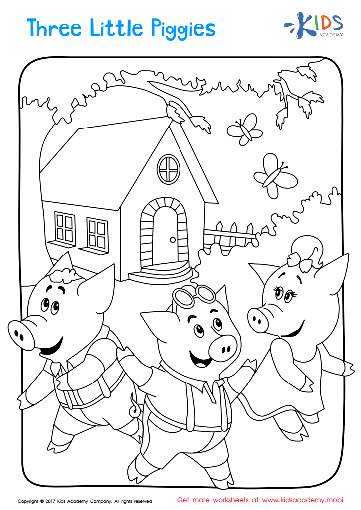 The three little pigs coloring pages printables