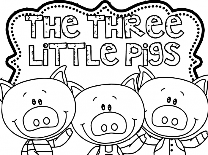 Three little pigs coloring page worksheets