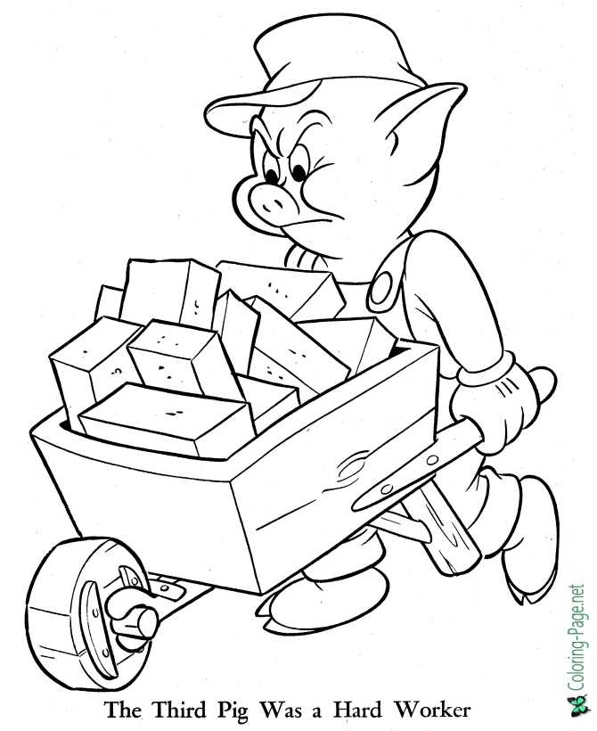 The three little pigs coloring pages