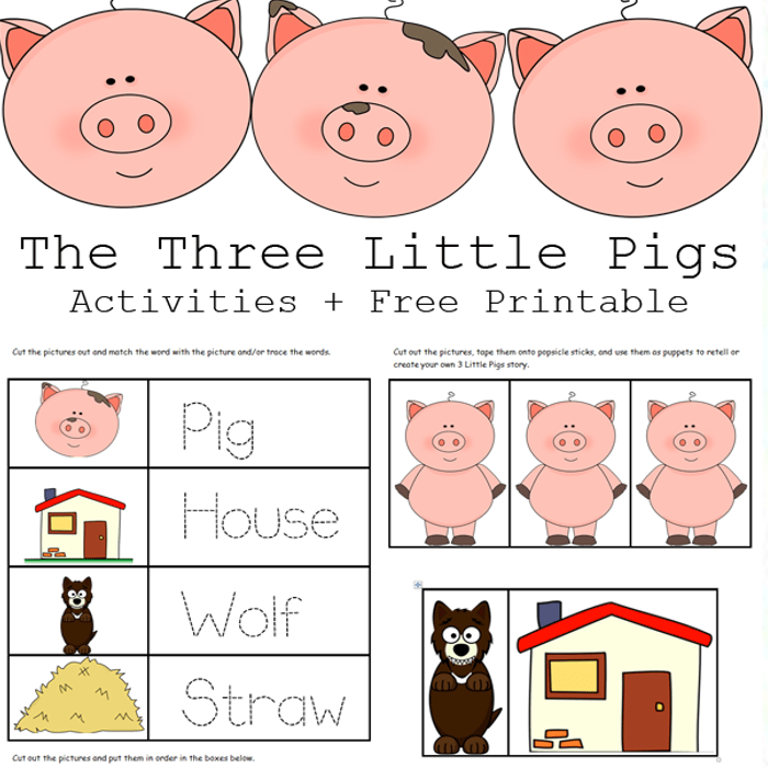 The little pigs activities free printables