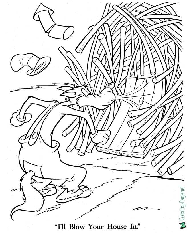 The three little pigs coloring pages