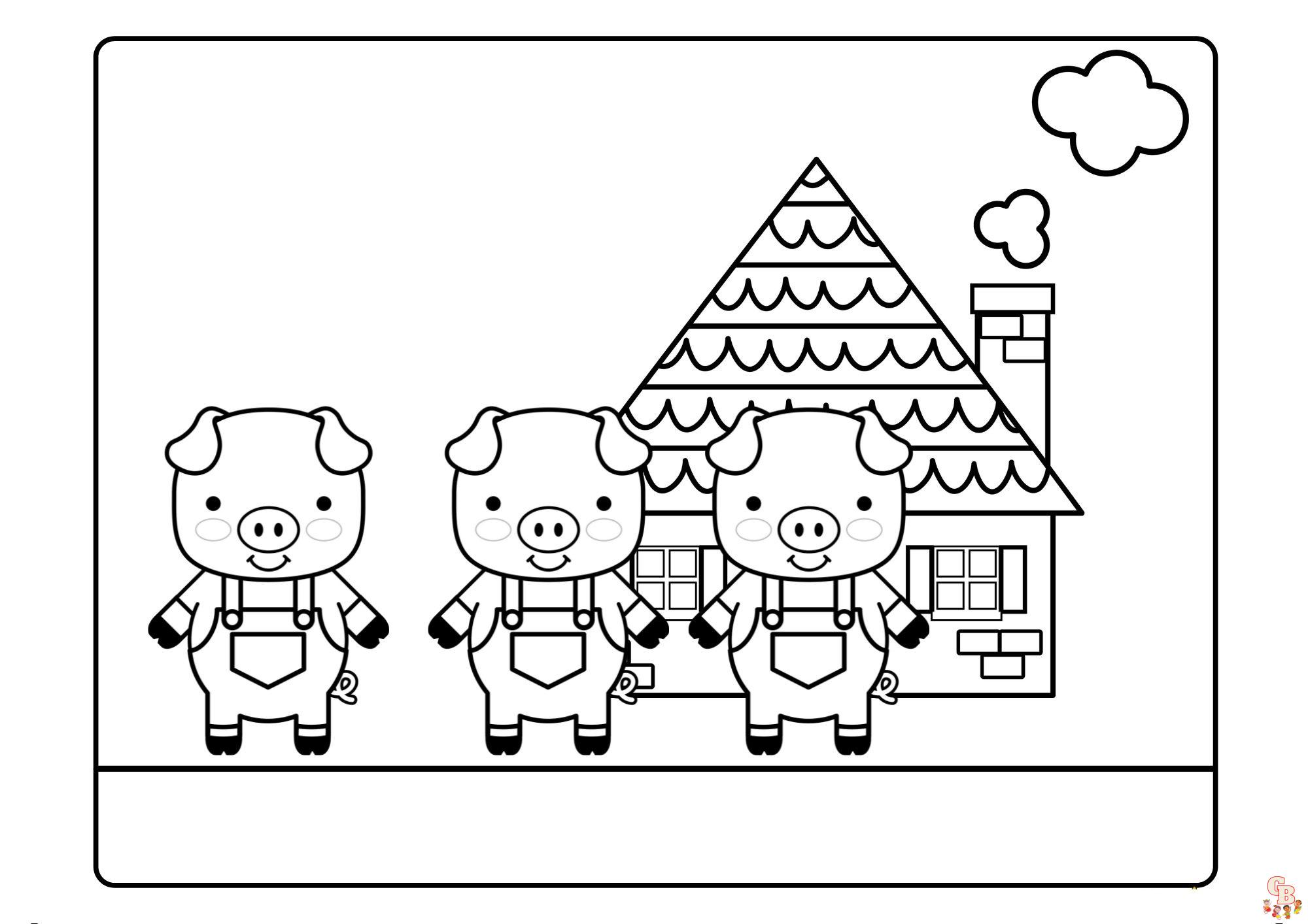 Get creative with three little pigs coloring pages