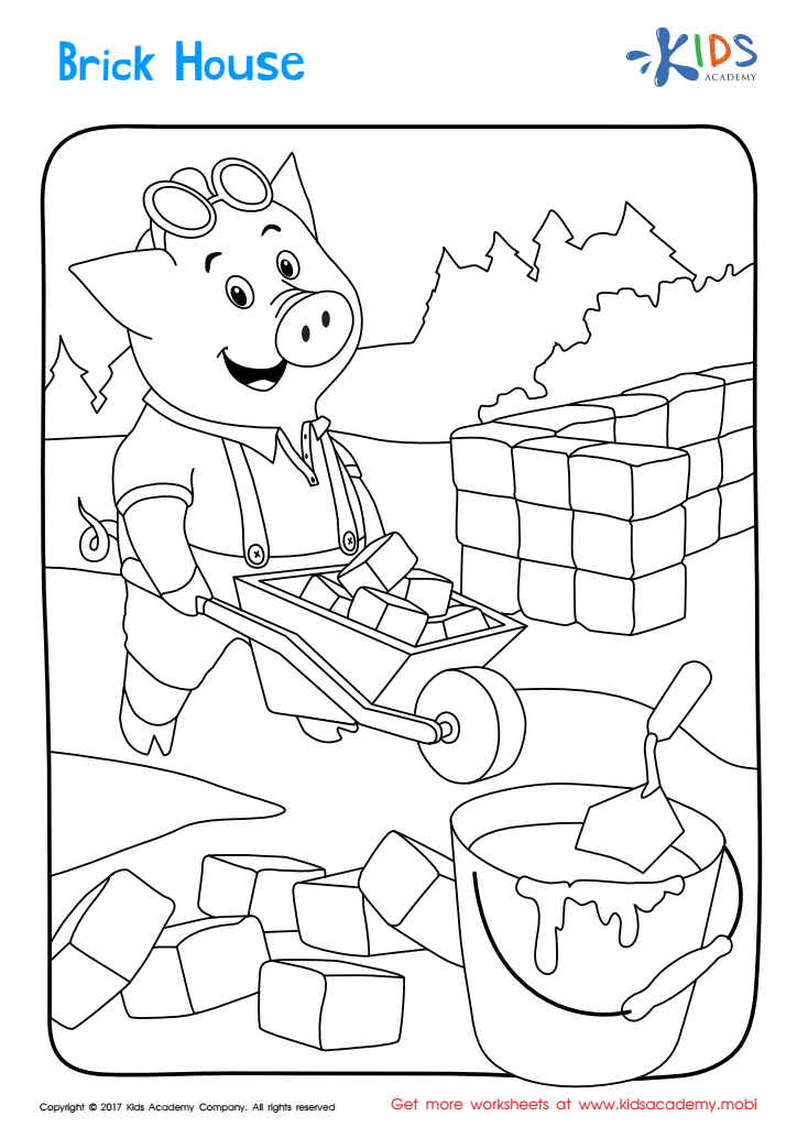 The three little pigs coloring pages printables