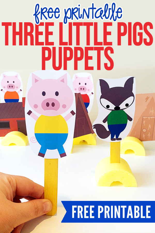 Free printable three little pigs puppets for storytelling