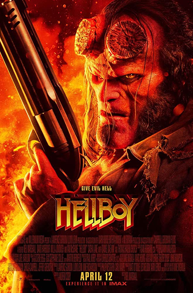 Movie poster hellboy sided original final x milla jovovich david harbour