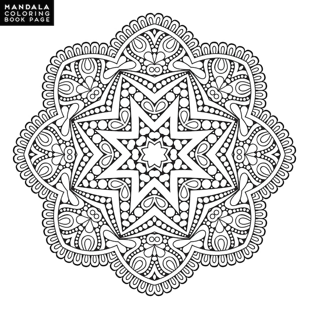 Free vector outline mandala for coloring book decorative round ornament anti