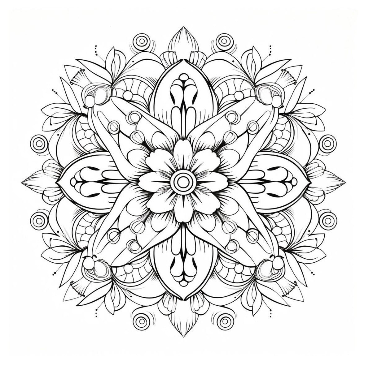 Intricate mandala adult coloring printable stress relief relaxation instant download pdf mindful coloring therapy diy art therapy download now