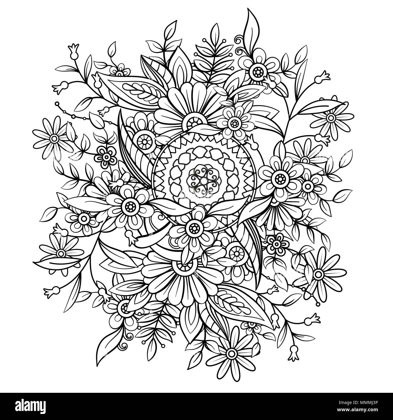 Adult coloring book page hi