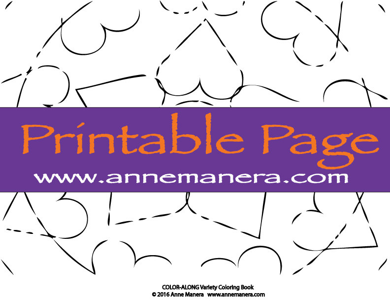 Printabe heart mandala coloring page by anne manera pdf file digital download