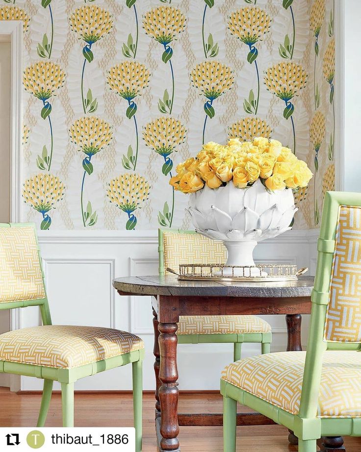 Material things on instagram âhappy happy happy wallpaper by thibaut cant wait to receive this collectioâ thibaut wallpaper thibaut yellow home decor