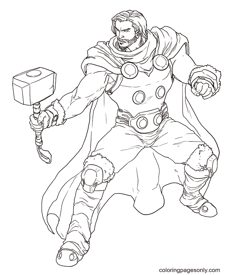 Thor coloring pages printable for free download