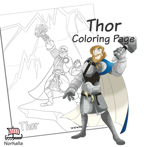 Thor coloring page digital download for print â inc