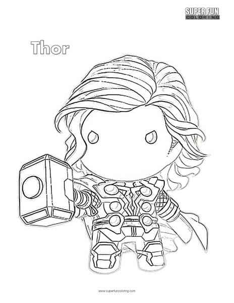 Cute thor coloring page