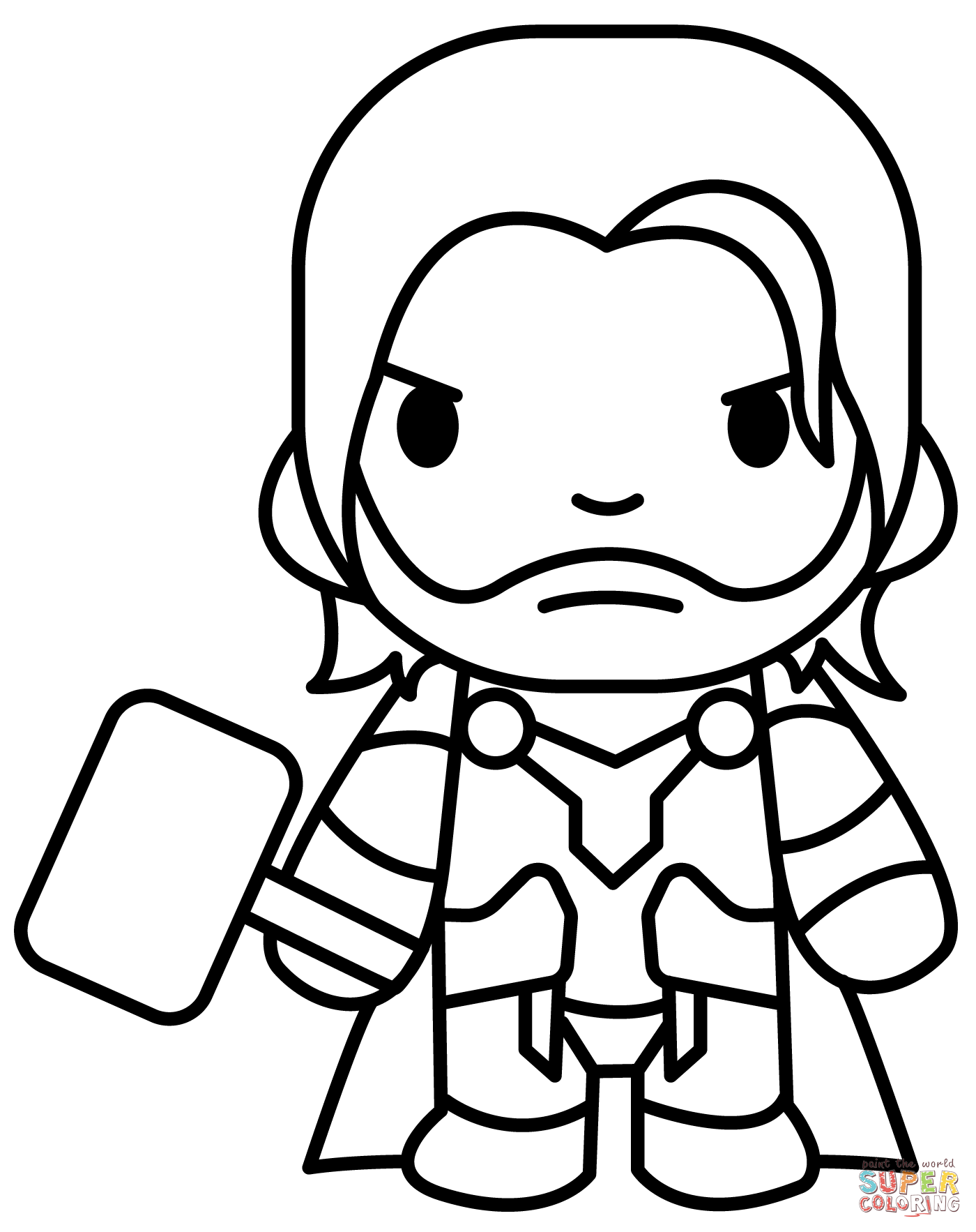 Chibi thor coloring page free printable coloring pages
