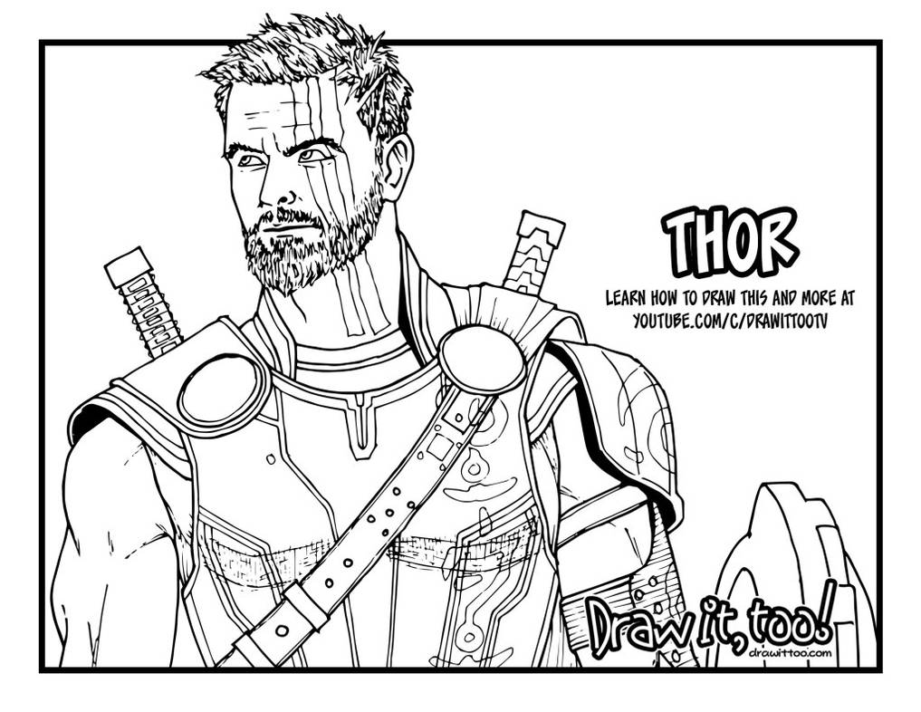 Thor ragnarok coloring page by mynameisfahmi on