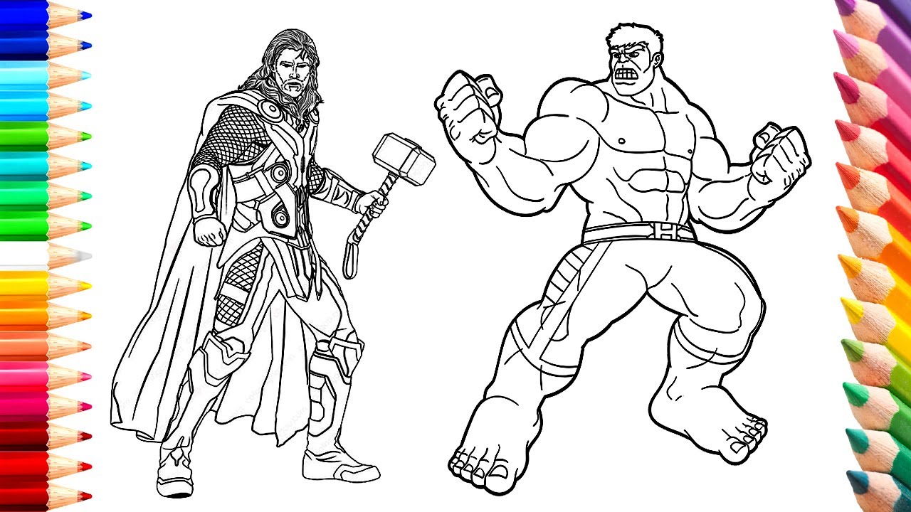 Hulk thor avengers colouring pages epic hulk vs strong thor coloring coloring marvel superheroes