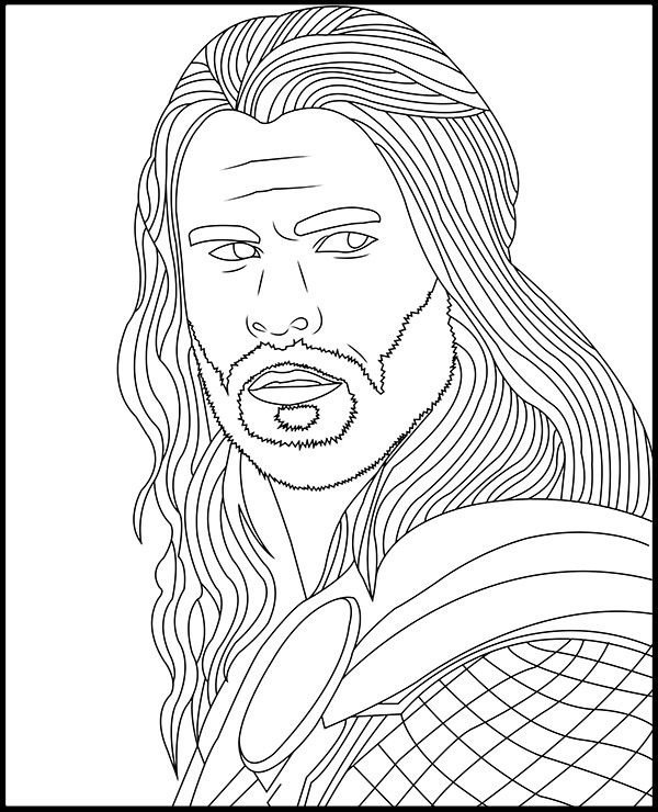Thor coloring page sheet avengers