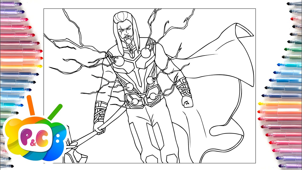 Thor love and thunder coloring pages thor marvel coloring janji