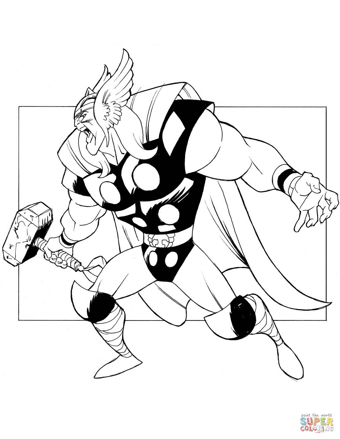 The mighty thor coloring page free printable coloring pages