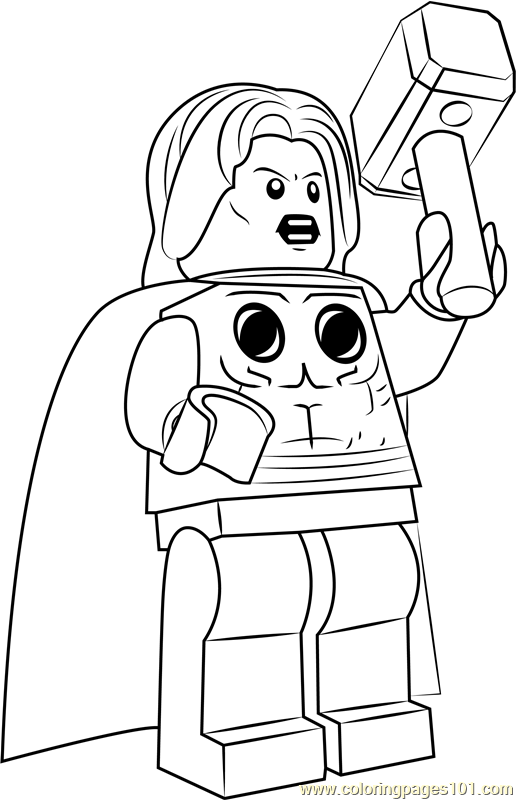 Lego thor coloring page for kids