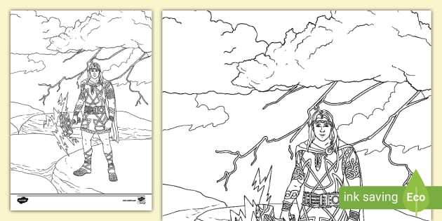 Thor colouring page teacher made