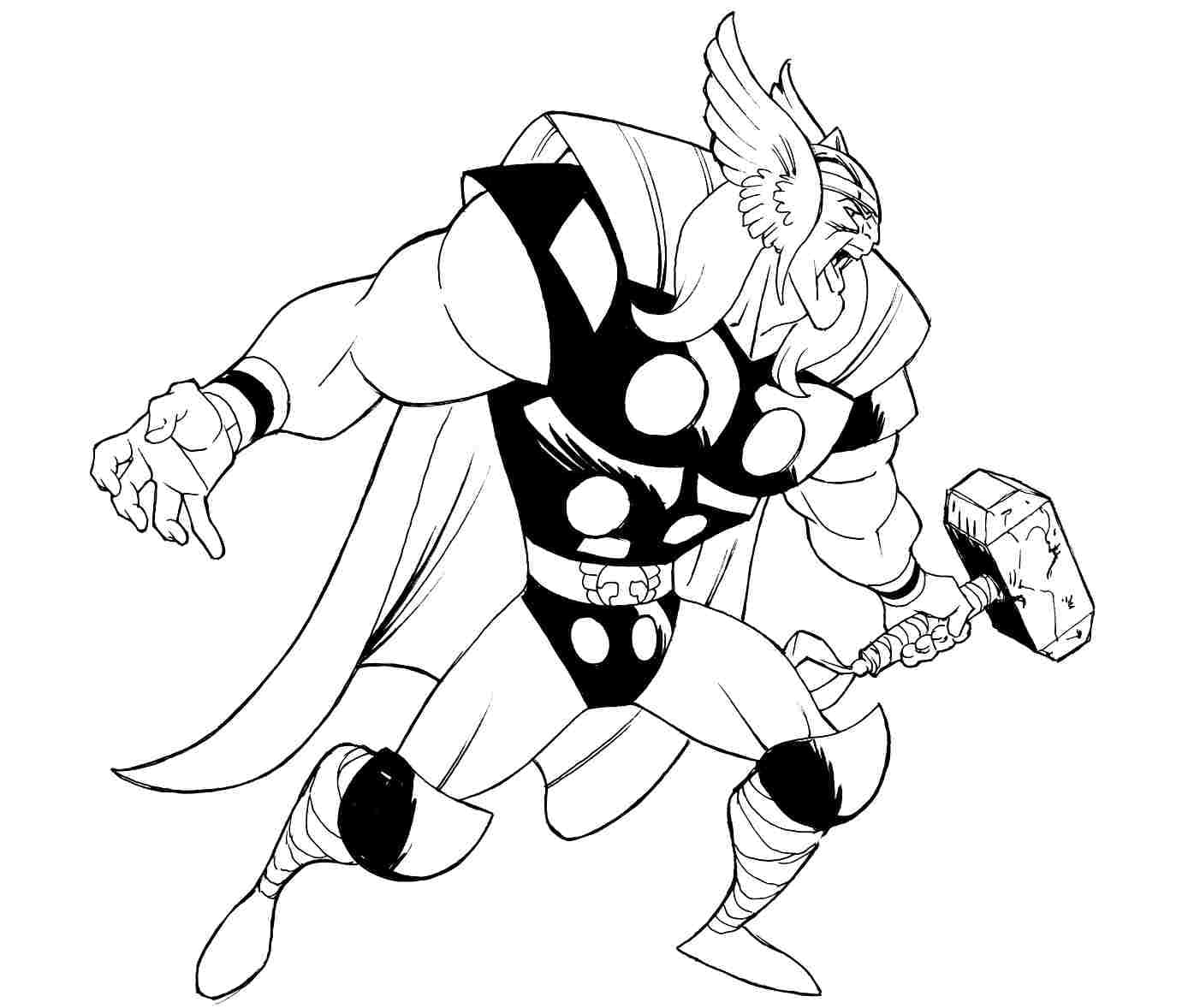 Snappy chibi thor coloring page