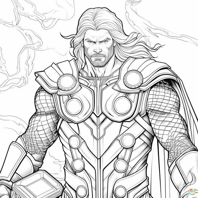 Explore the world of imagination with thor coloring pages