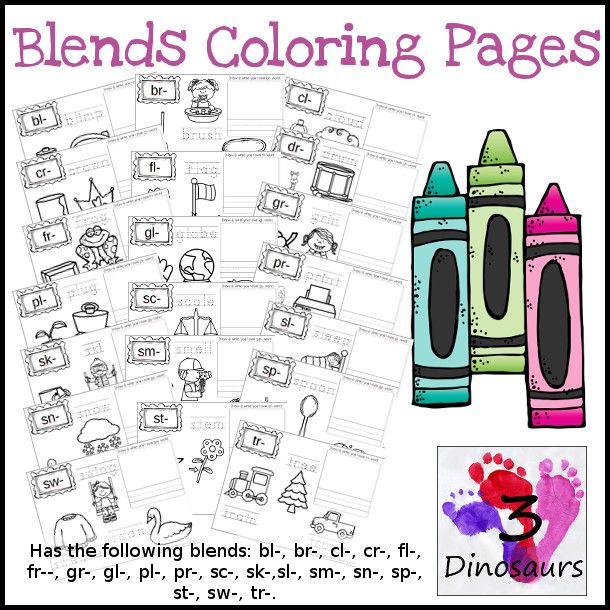 Free blends coloring pages bl br cl cr preschool sight words digraph phonics blends