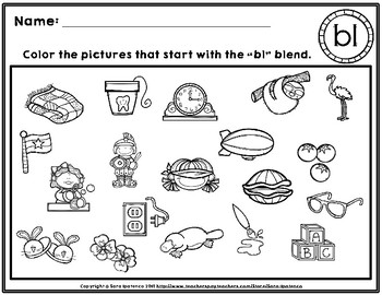 Color the l blends phonics practice pages by sara ipatenco tpt