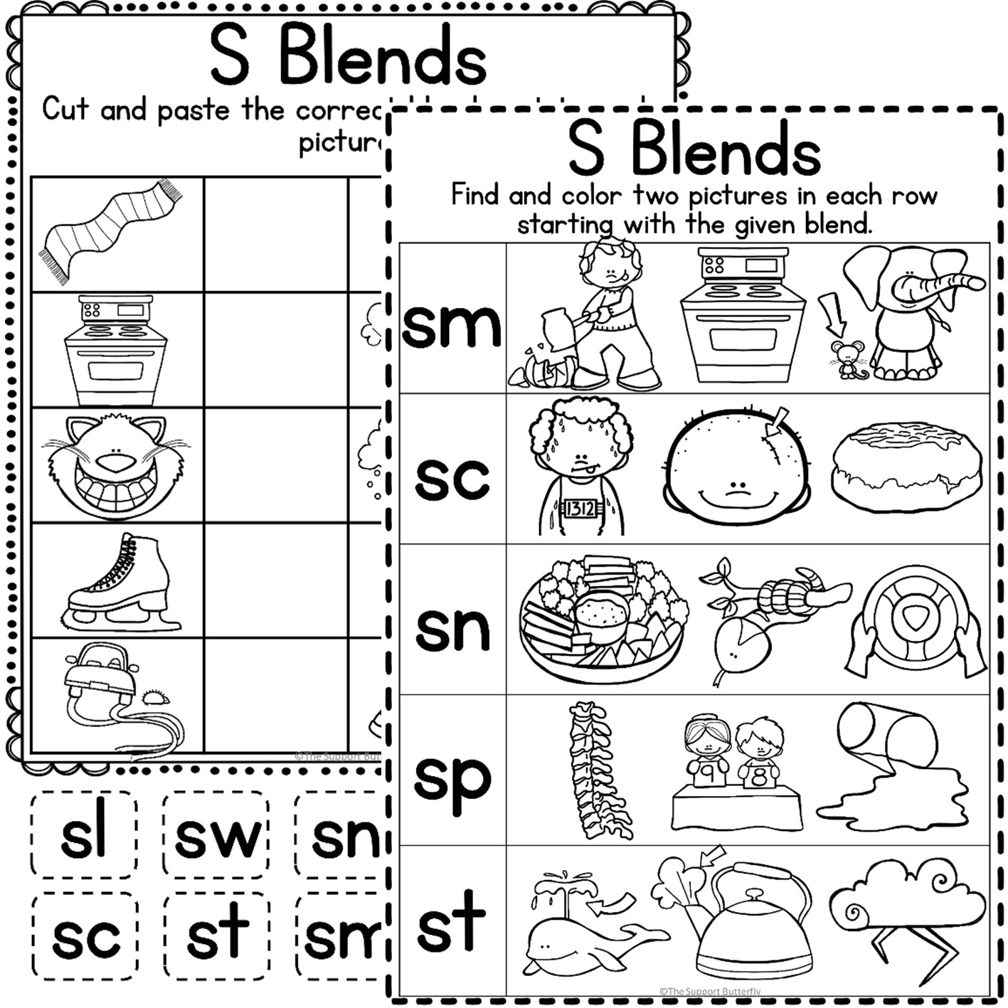S blends activities and worksheets made by teachers