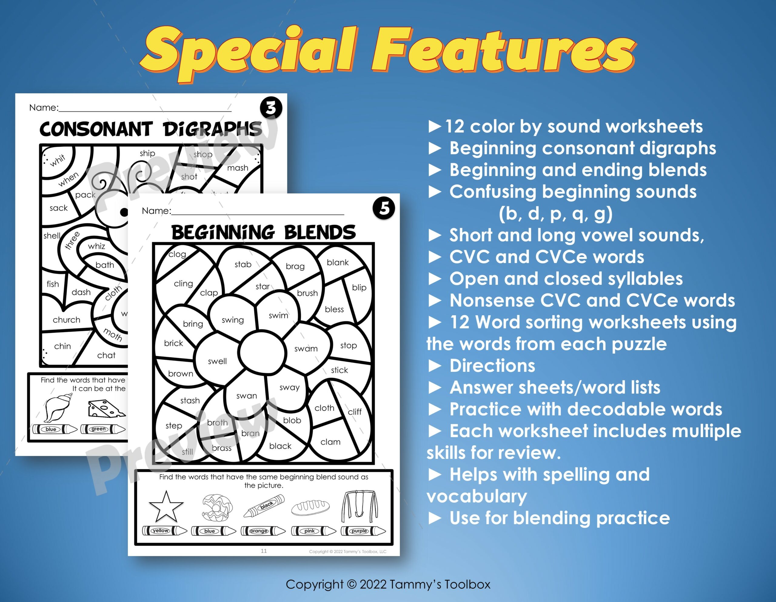 Phonics sound coloring sheets for phonemic awareness made by teachers