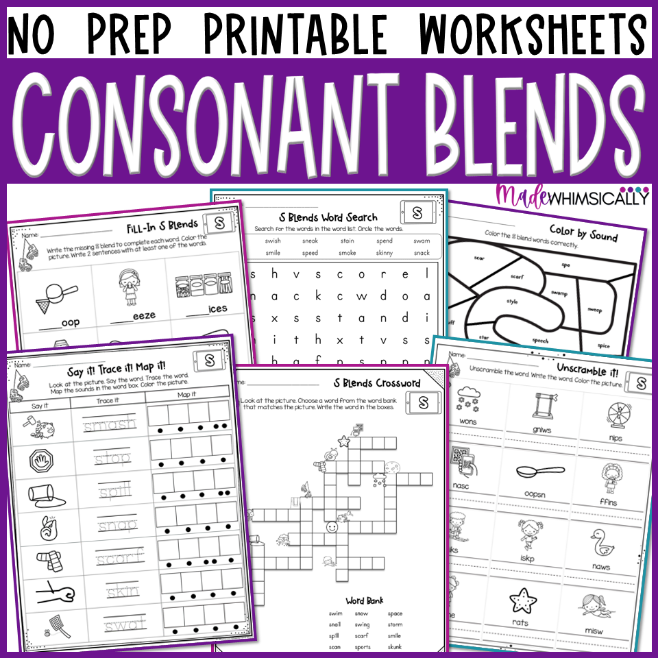 Blends worksheets â consonant blends and phonics activities made by teachers