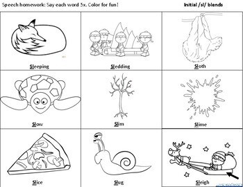 Articulation s blend coloring sheet initial sl by lovecheck speech