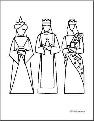 Clip art religious kings coloring page i
