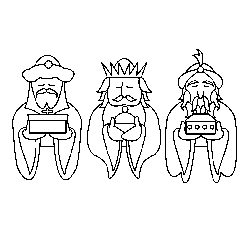 The three wise men coloring page