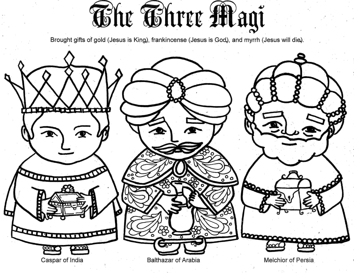 The three magi coloring page â immaculate heart coloring pages