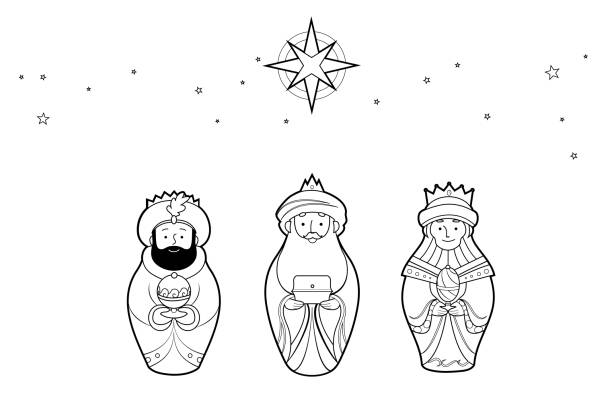 Drawing of three kings stock illustrations royalty