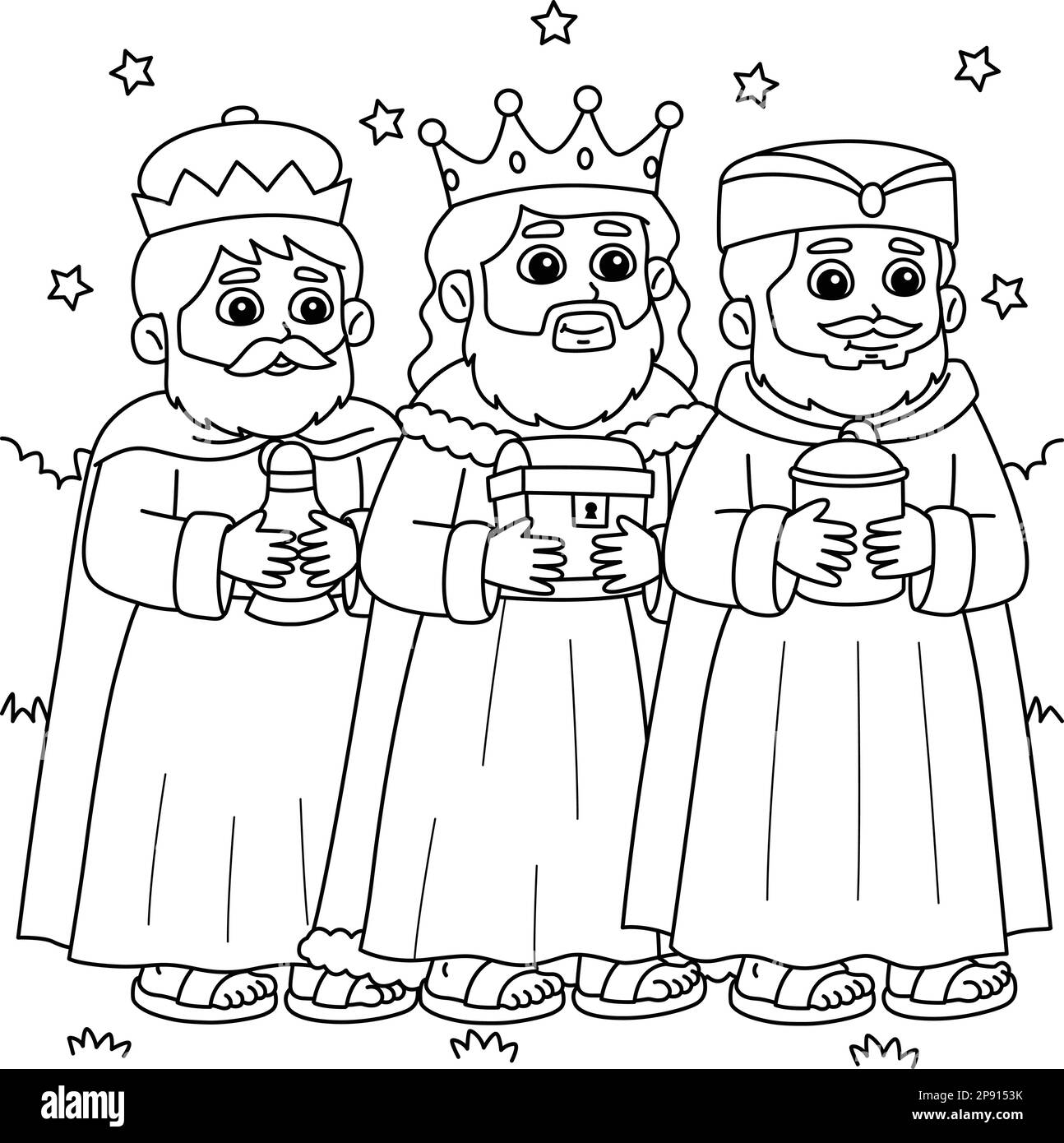 Three wise men black and white stock photos images