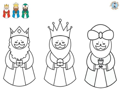 Three wise men coloring page magi