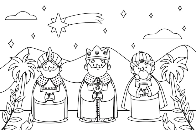 Three kings coloring pages images