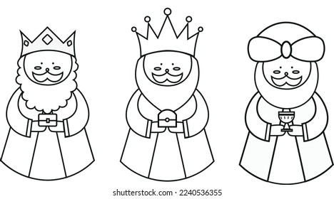 Vector drawing three kings known wise stock vector royalty free