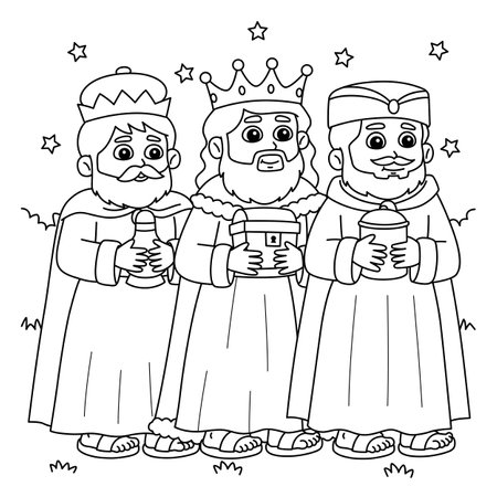 Three kings coloring pages stock photos and images