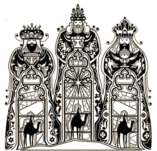 Art therapy coloring page wise men three kings