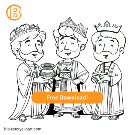 Three kings coloring page