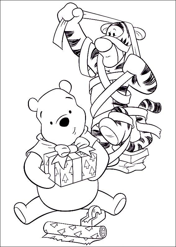 Tigger and pooh disney coloring pages christmas coloring pages coloring pages