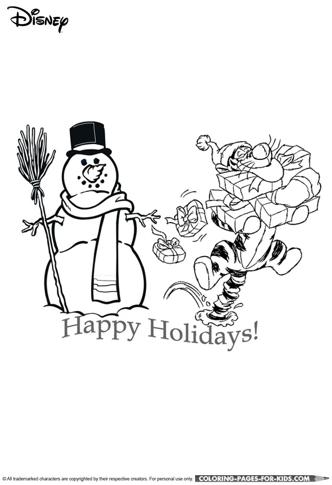 Disney christmas coloring page