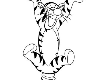 Bouncing tigger winnie the pooh digital files svgpdfpngjpeg winnie the pooh coloring pages