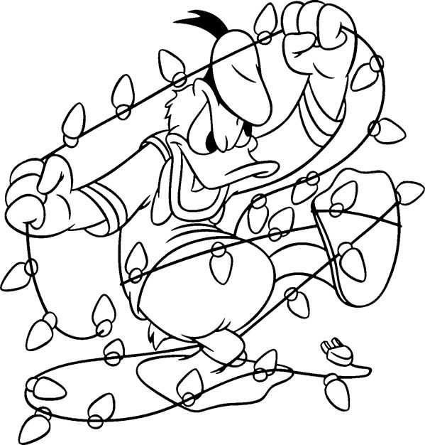 Festive tigger and donald duck christmas coloring pages