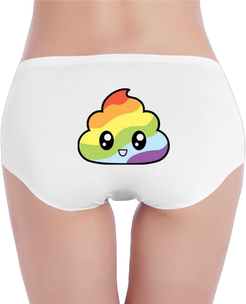 Poop in rainbow emoji fashion womens classic underpants panty clothing shoes jewelry