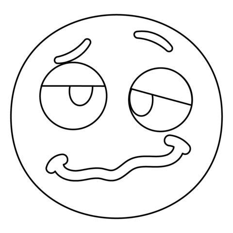 Woozy face emoji coloring page free printable coloring pages